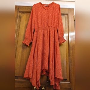 Women's red printed dress